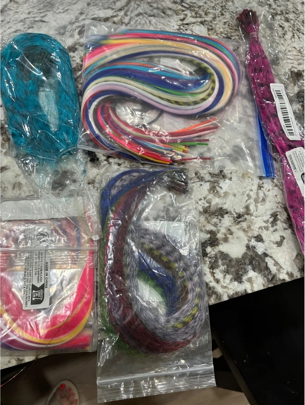 Hair Braiding Accessories Kit with Colorful Synthetic Hair Extensions and Tools